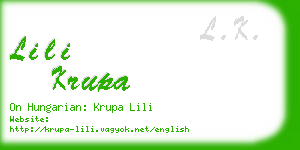 lili krupa business card